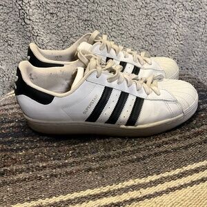 Adidas Superstar white with black.  Size 10 men’s